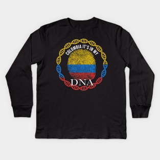 Colombia Its In My DNA - Gift for Colombian From Colombia Kids Long Sleeve T-Shirt